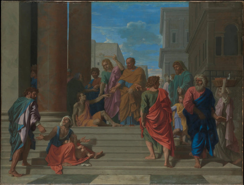 Saint Pierre og Saint Jean helbredende den halte - Nicolas Poussin