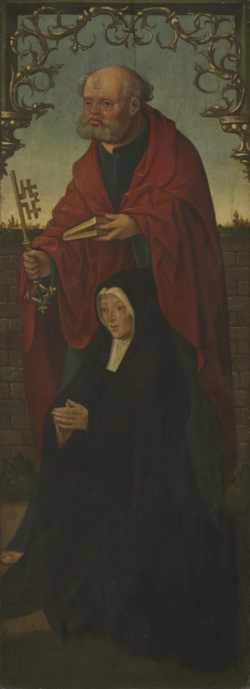 Sankt Peter og en donator ; Sankt Thomas (på bagsiden) - Jacob Cornelisz van Oostsanen