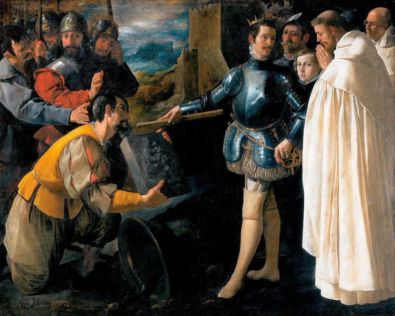 Saint Pierre Nolasco, der genvinder billedet af Jomfruen af El Puig - Francisco de Zurbarán