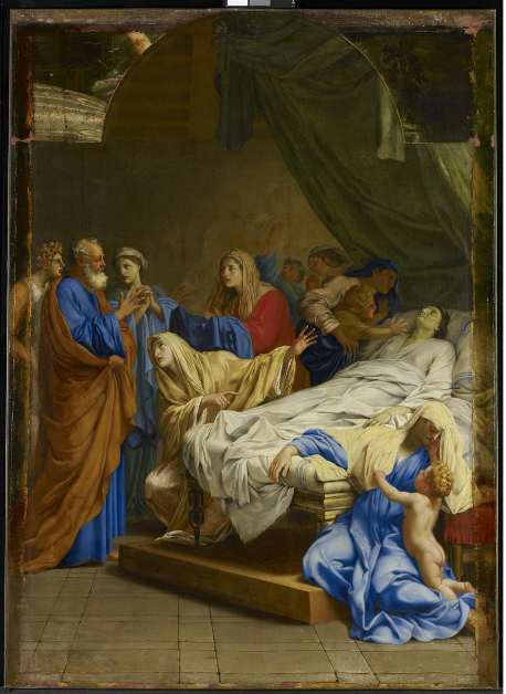Saint Pierre genopstår enken Tabitha - Eustache Le Sueur