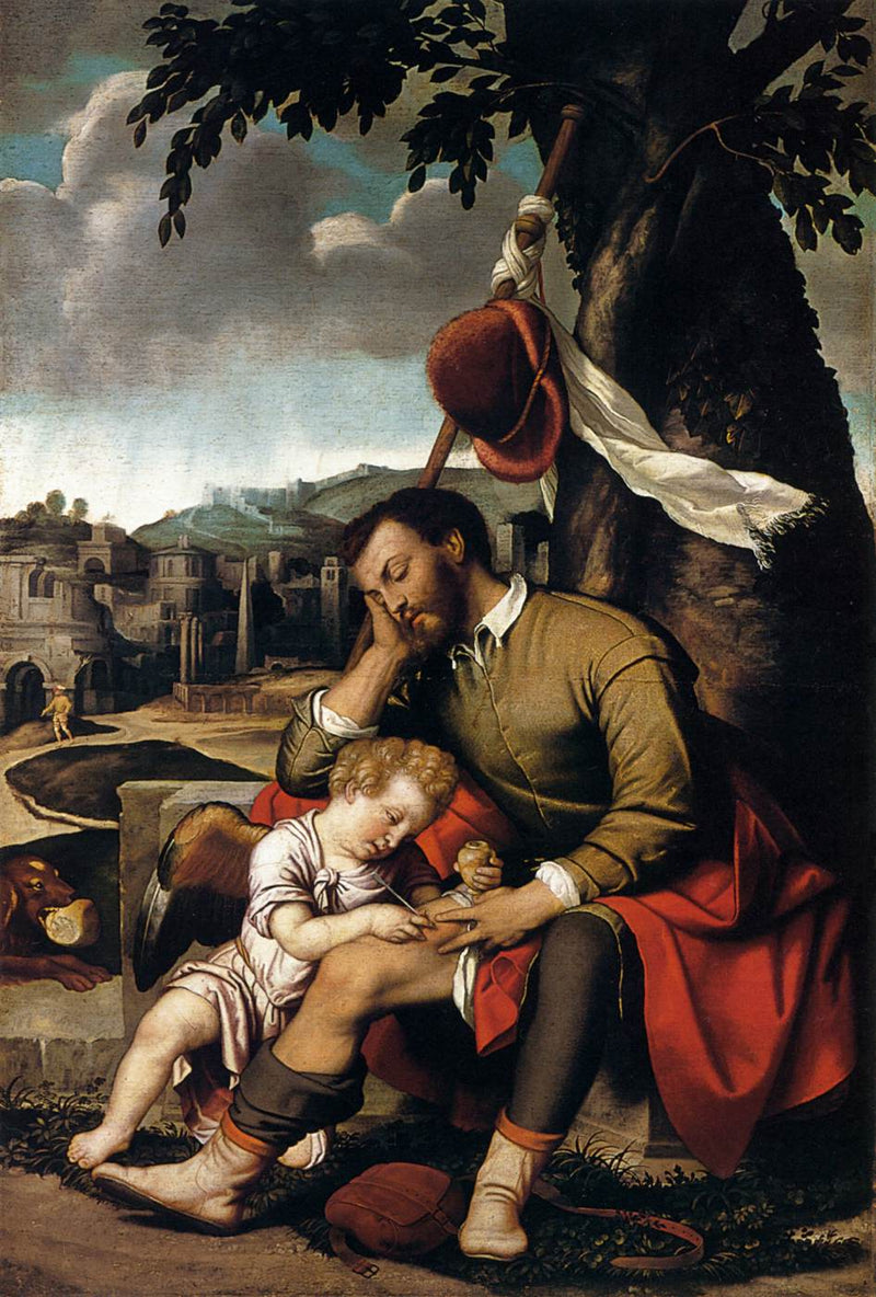 Saint Roch helbredt af englen - Alessandro Bonvicino