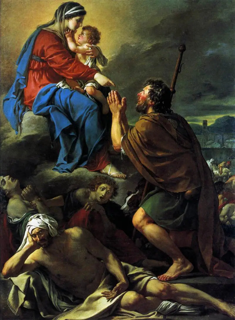 Sankt Roch, der går i forbøn for Jomfruen - Jacques-Louis David