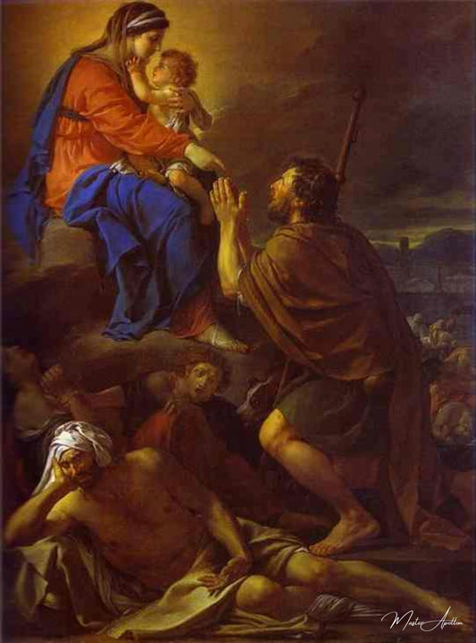 Saint Roch intercédant auprès de la Vierge pour les malades de la peste - Jacques-Louis David - Reproductions de tableaux et peintures haut de gamme