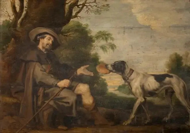 Saint Roch fodret af en hund (Saint Roch alter) - Peter Paul Rubens