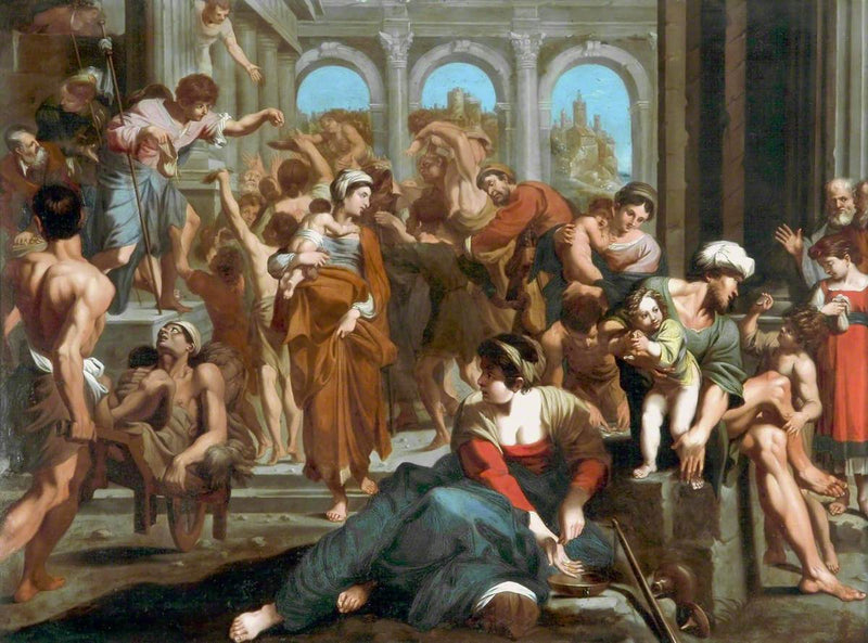 Saint Roche, der uddeler almisse - Annibale Carracci