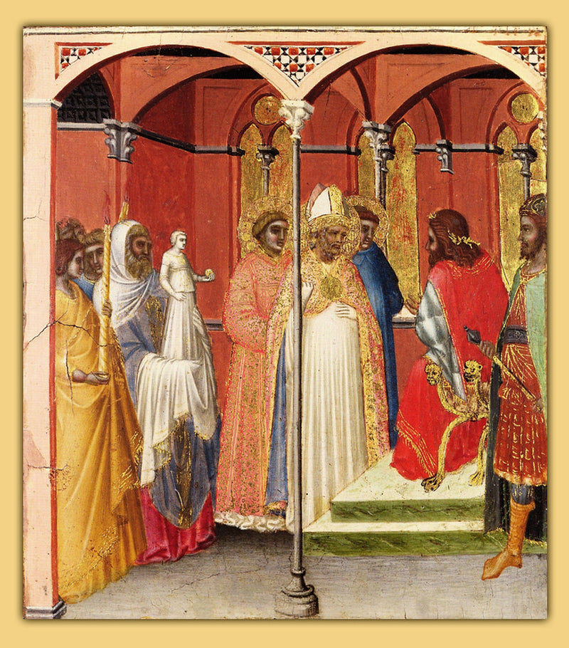 Saint Sabin foran Toscana-guvernøren (?) - Pietro Lorenzetti