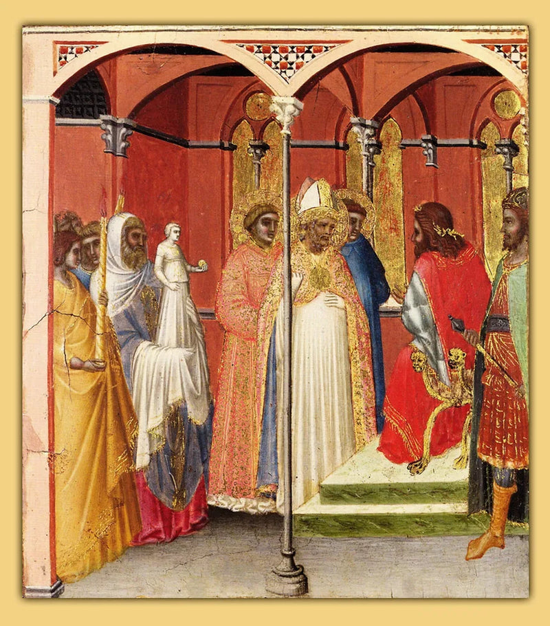 Saint Sabin foran Toscana-guvernøren (?) - Pietro Lorenzetti