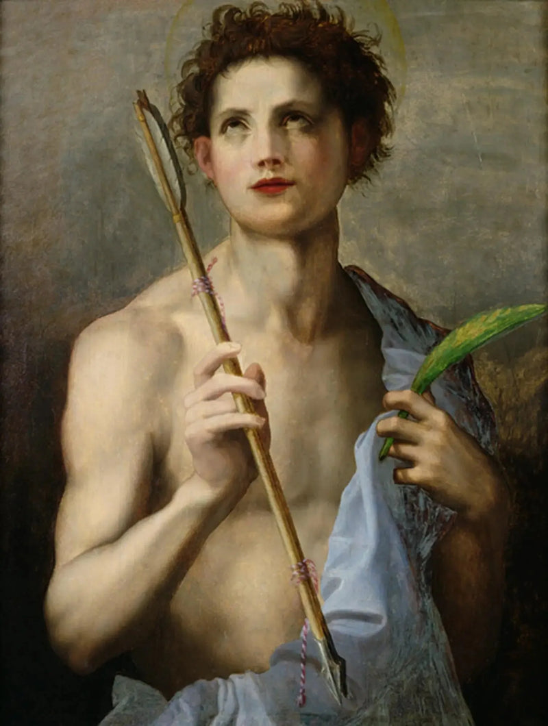 Saint-Sébastien lejer to pile og palmen af martyrdom - Andrea del Sarto