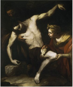 Saint Sebastian beskyttet af Saint Irene - Luca Giordano