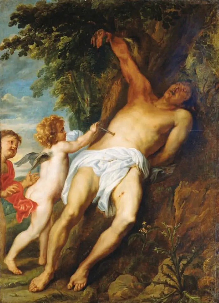 Saint Sébastien reddet af engle - Antoine van Dyck