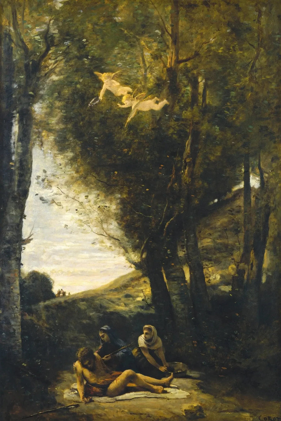 Saint-Sébastien reddet af de Hellige Kvinder - Jean-Baptiste Camille Corot