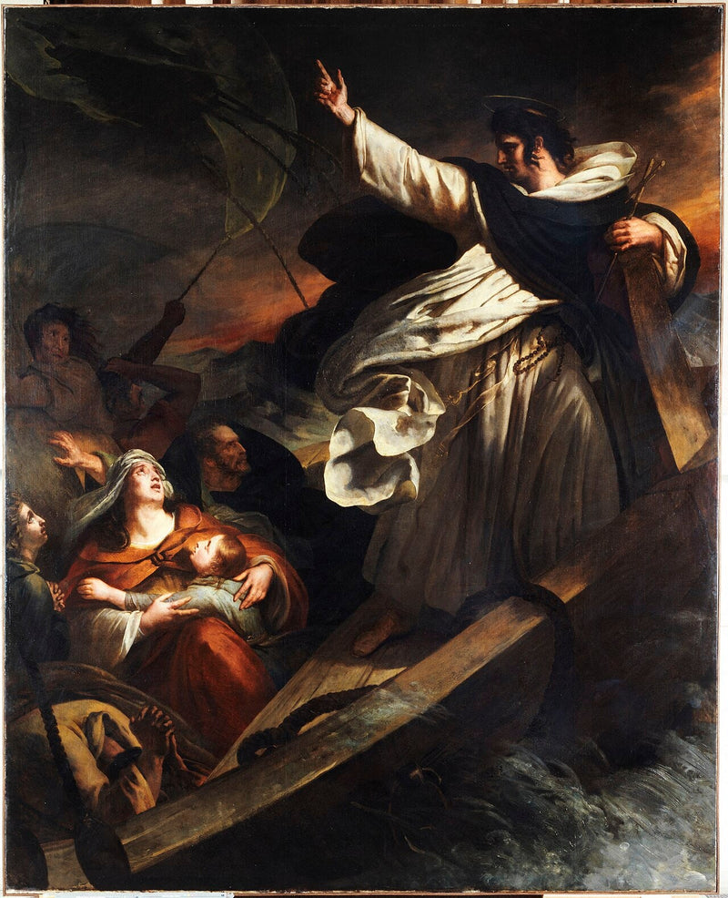Saint Thomas d'Aquin prædiker tillid til Gud under stormen - Ary Scheffer