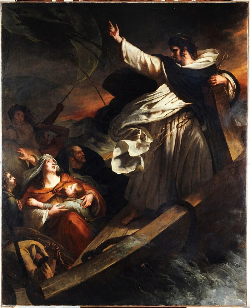 Saint Thomas d'Aquin prædiker tillid til Gud under stormen - Ary Scheffer