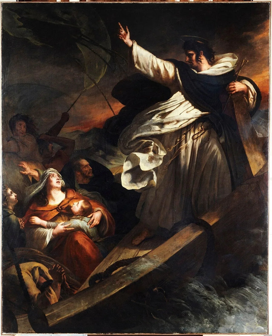 Saint Thomas d'Aquin prædiker tillid til Gud under stormen - Ary Scheffer