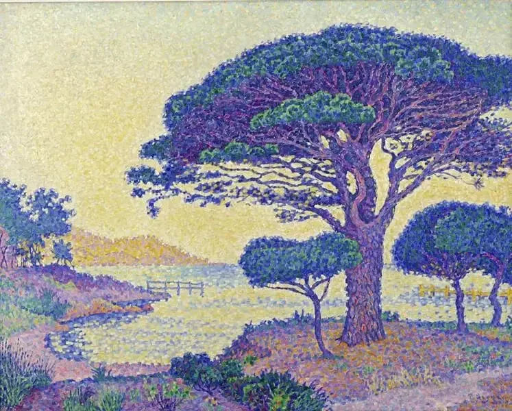 Saint-Tropez, les pins parasols aux Canoubiers - Paul Signac image 1 copie peinte à la main à l’huile
