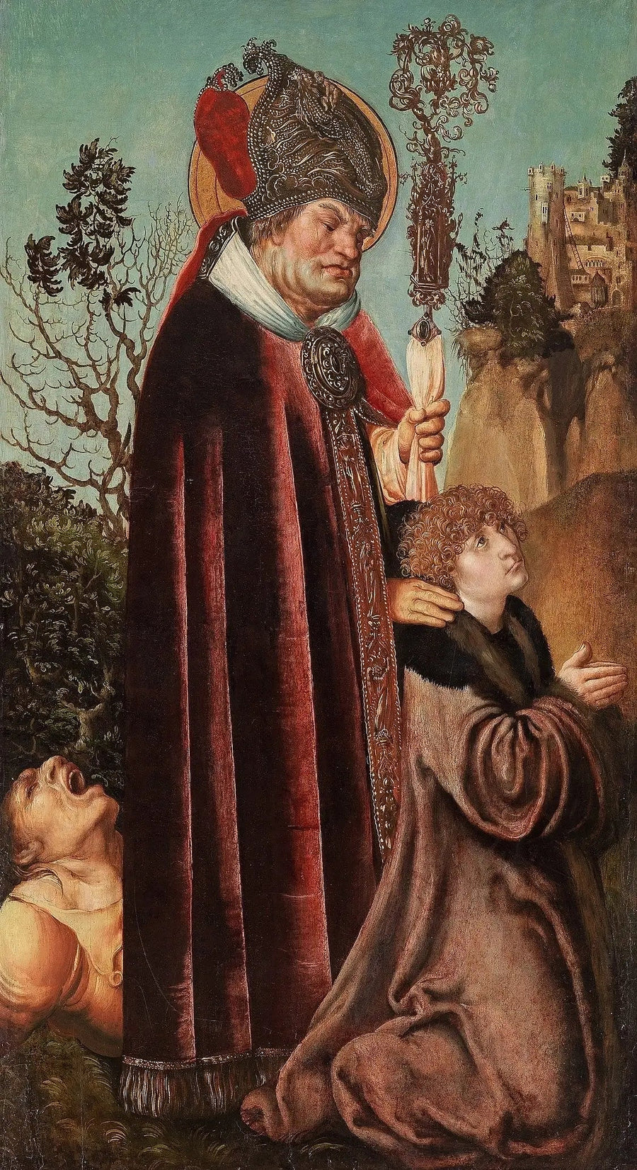 Sankt Valentin og en donator på knæ - Lucas Cranach den Ældre