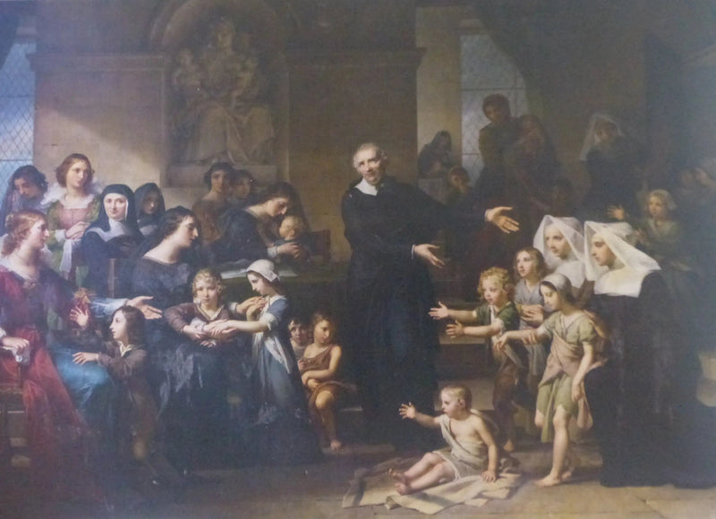 Saint Vincent de Paul prædiker velgørenhed - Charles Meynier