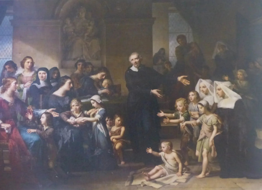 Saint Vincent de Paul prædiker velgørenhed - Charles Meynier
