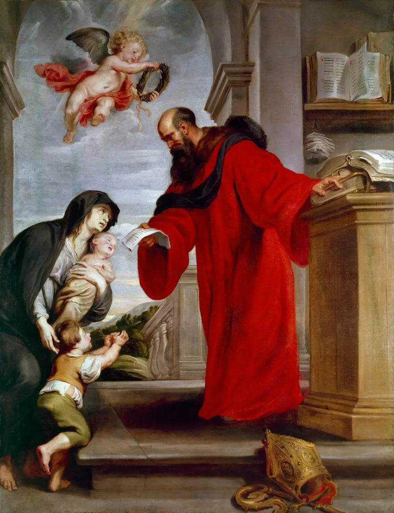 Saint Yves de Tréguier, patron des advokater, forsvarer af enker og forældreløse - Peter Paul Rubens