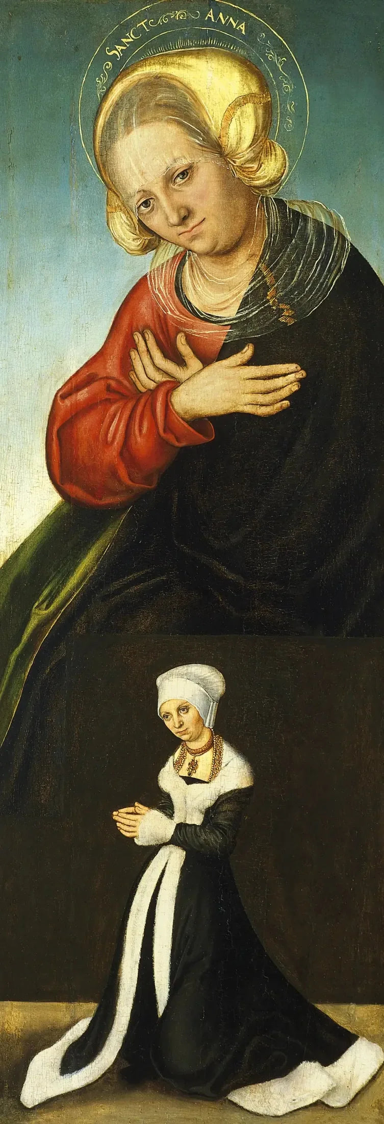Sankt Anna med hertuginde Barbara af Sachsen som donator (indre højre fløj) - Lucas Cranach den Ældre
