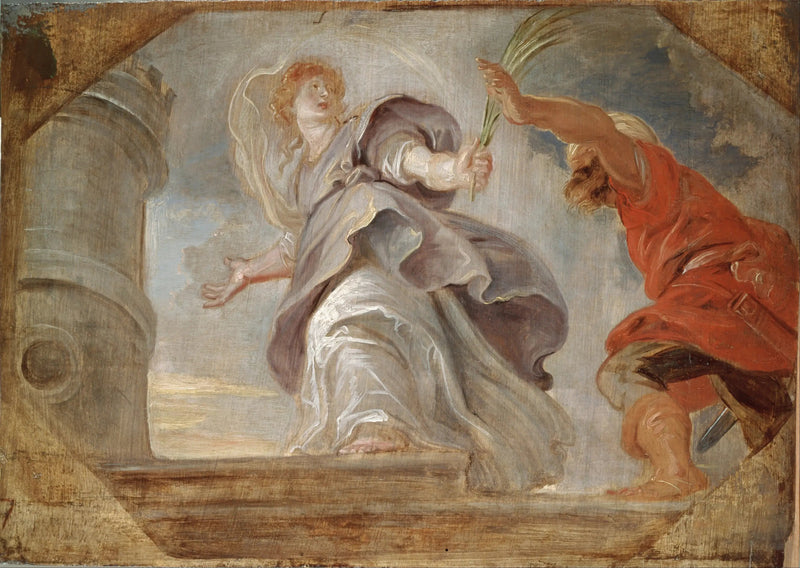 Sainte Barbe flygter fra sin far - Peter Paul Rubens