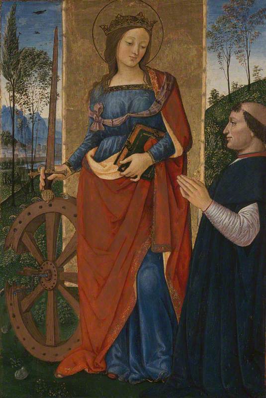 Sainte Catherine d'Alexandrie med en donator - Pinturicchio