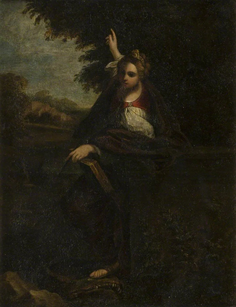 Sainte Catherine i et landskab - Annibale Carracci