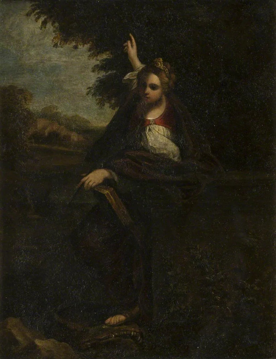 Sainte Catherine i et landskab - Annibale Carracci