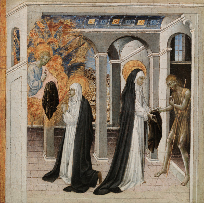 Sankt Katharina af Siena og tiggeren - Giovanni di Paolo