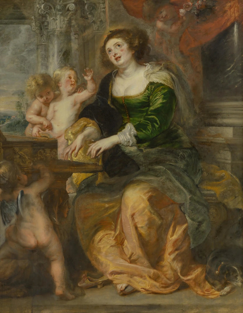 Sainte Cécile spiller på virginalen - Peter Paul Rubens