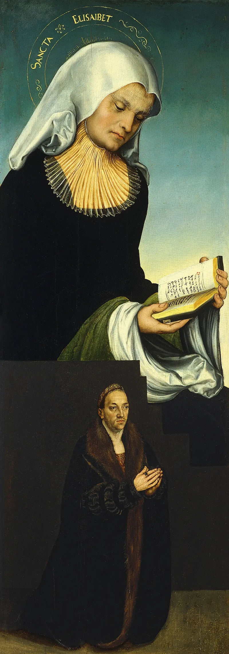 Sainte Elisabeth med hertug Georg af Sachsen som donator (indre venstre fløj) - Lucas Cranach den Ældre