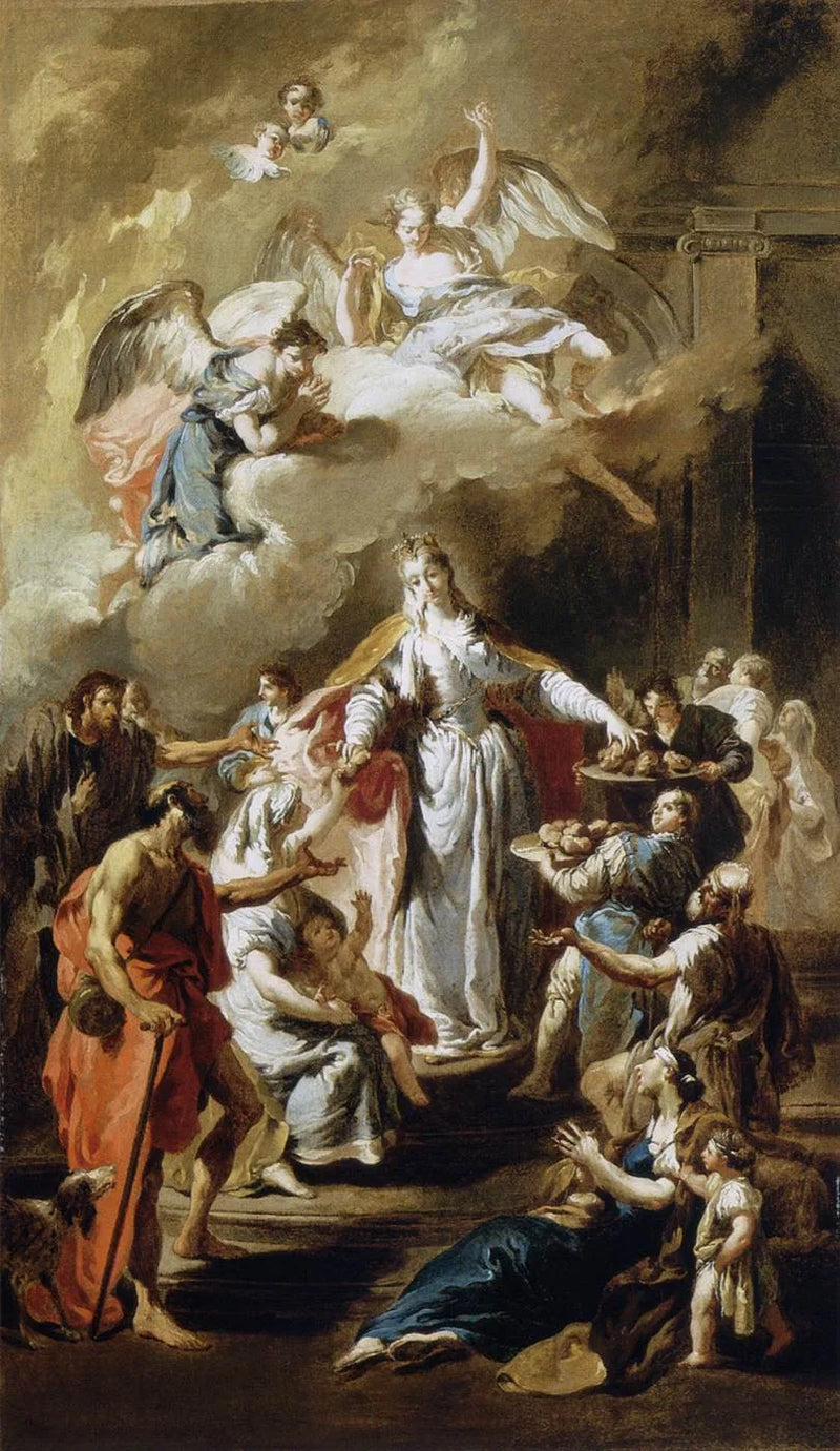 Sainte Elisabeth de Hongrie, der deler almisse - Giovanni Battista Pittoni
