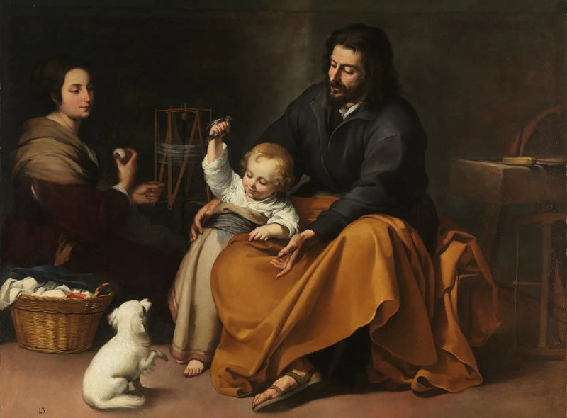 Den Hellige Familie med den lille fugl - Bartolomé Esteban Murillo