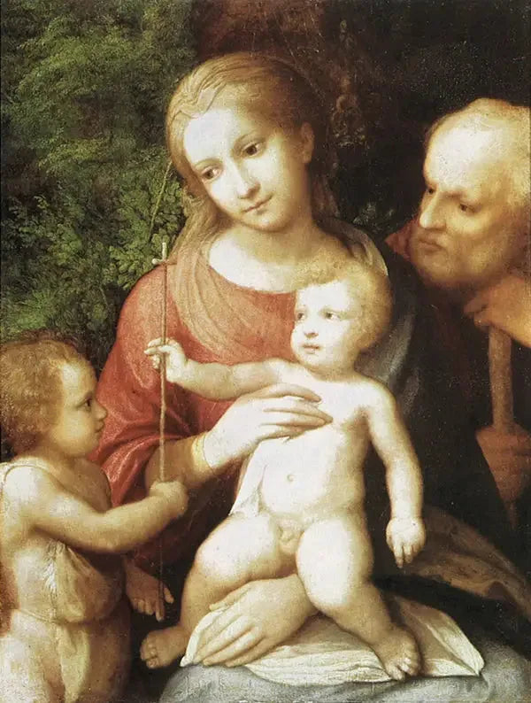 Hellig Familie med den lille Johannes Døberen - Antonio da Correggio