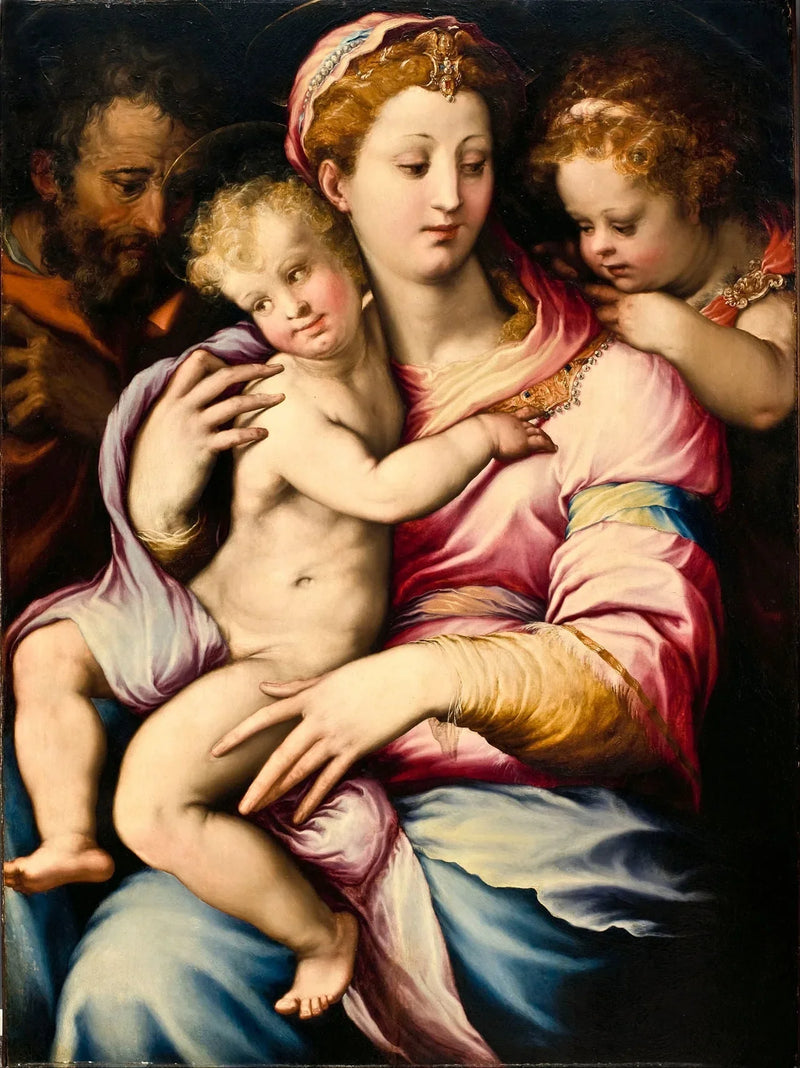 Hellig Familie med Sankt Johannes Døberen - Francesco Salviati