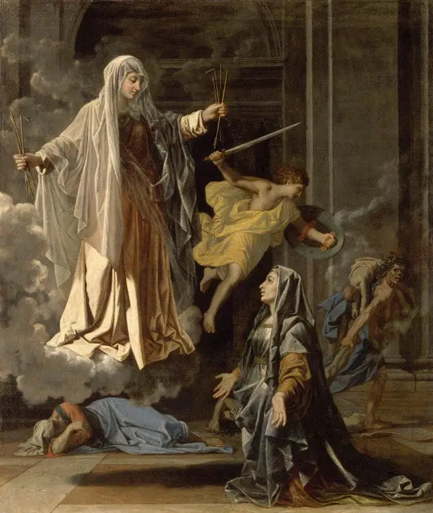 Sainte Françoise Romaine annoncerer i Rom slutningen af ​​pesten - Nicolas Poussin
