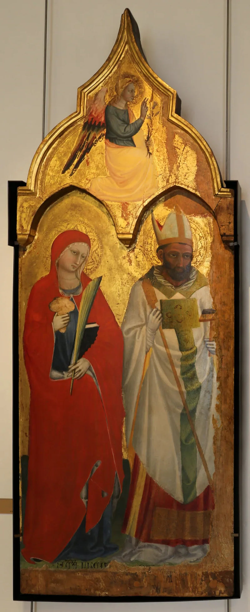 Sainte Lucie og Sankt Blaise / ovenover, Ærkeengel af Annunciationen - Bicci di Lorenzo