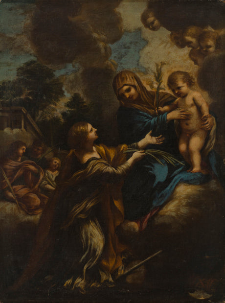 Sainte Marie, den lille Jesus og Sankt Katharina - Pietro da Cortona