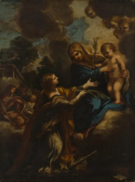 Sainte Marie, den lille Jesus og Sankt Katharina - Pietro da Cortona