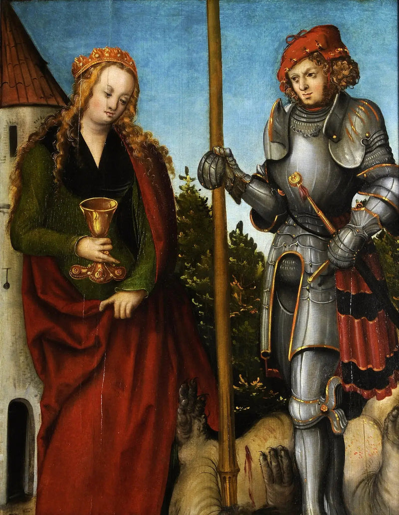Sankt Georg og Barbara - Lucas Cranach den Ældre