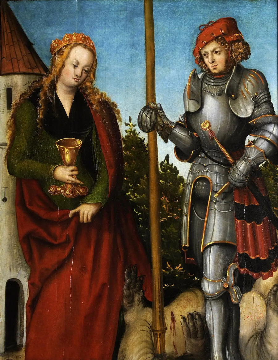 Sankt Georg og Barbara - Lucas Cranach den Ældre