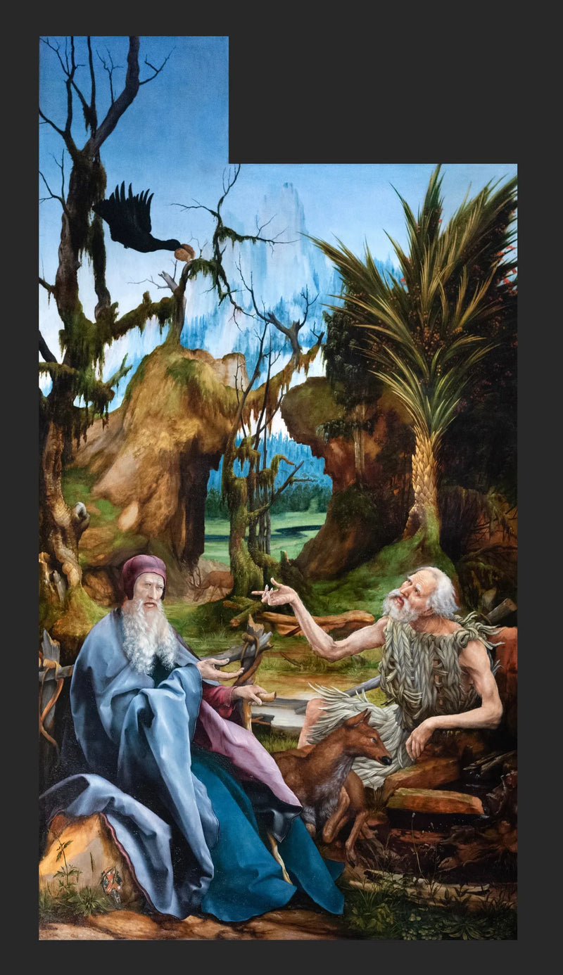 Sankt Paul og Antoine i ørkenen - Matthias Grünewald