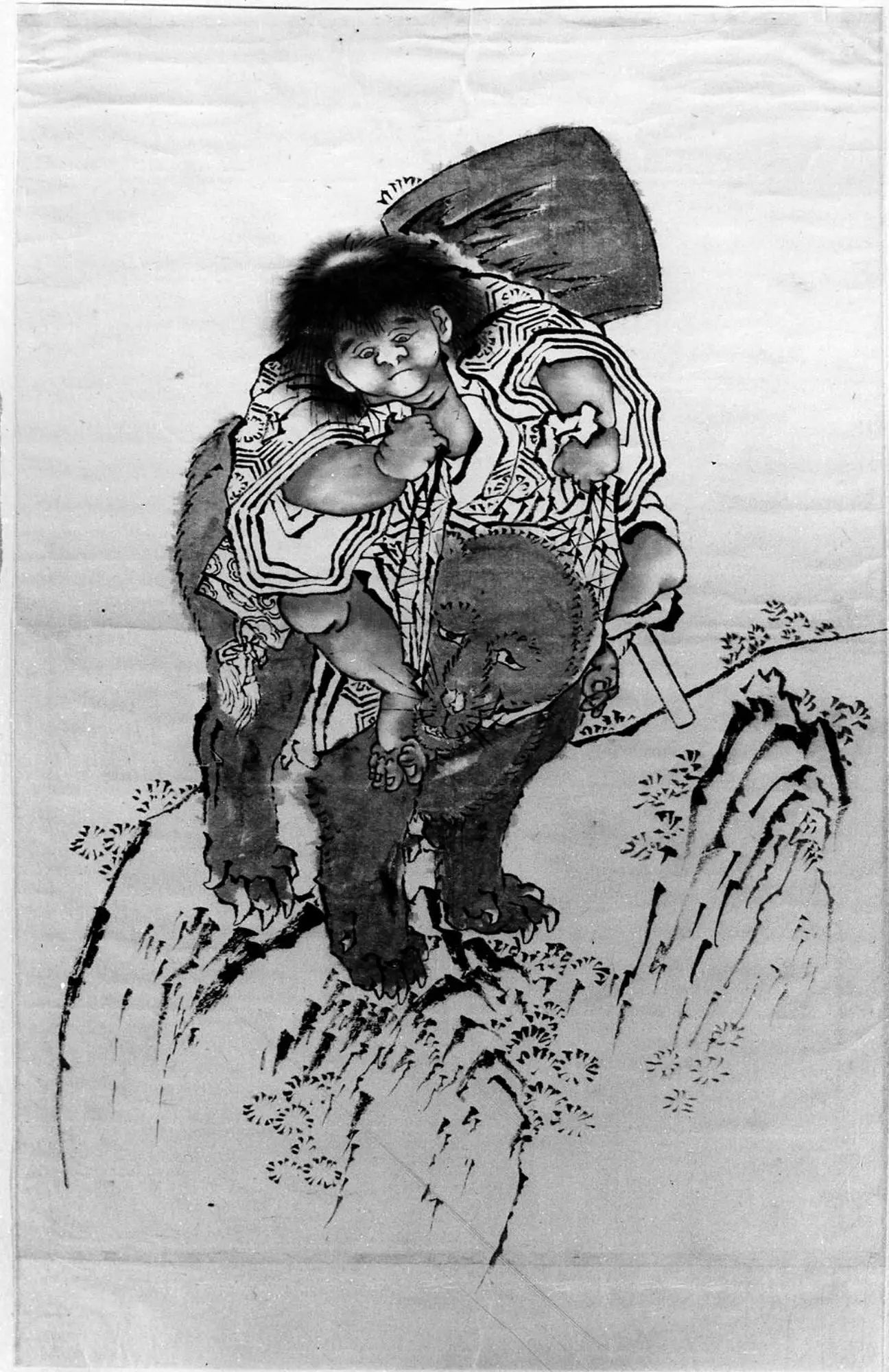 Sakata Kintoki chevauchant un ours - Hokusai - Alpha Reproduction