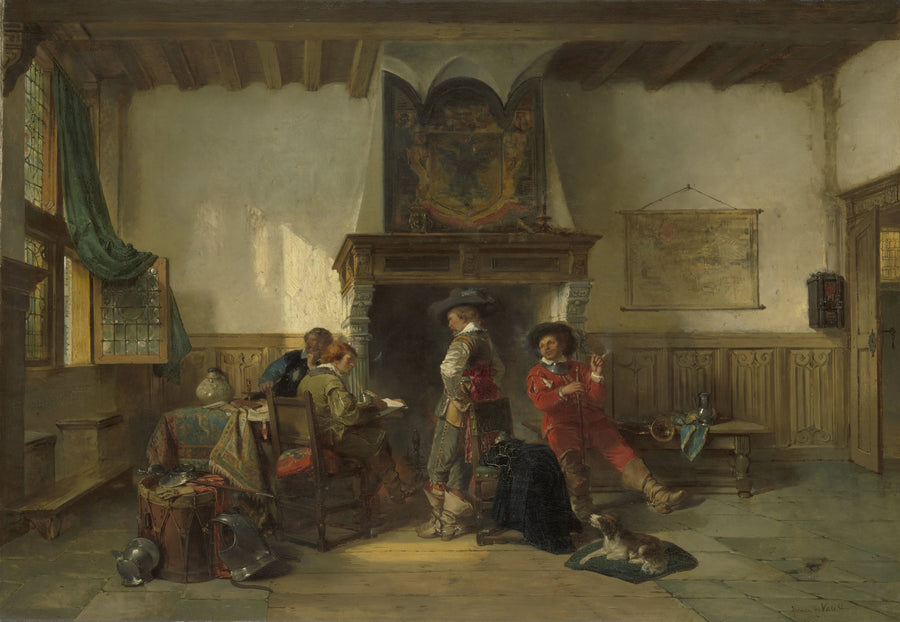 Salle d'attente avec des soldats - Herman Frederik Carel ten Kate