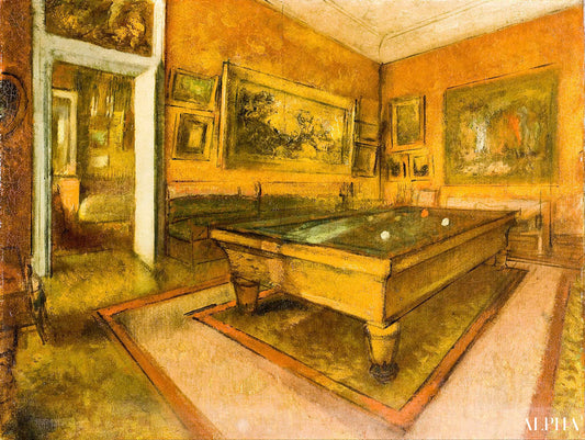 Salle de billard au Ménil-Hubert - Edgar Degas - Reproductions de tableaux et peintures haut de gamme