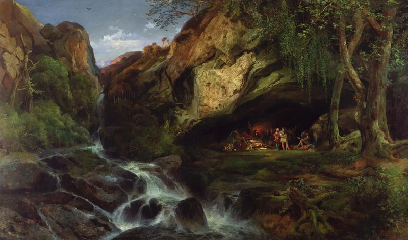 Salvator Rosa tegner Banditterne - Thomas Moran
