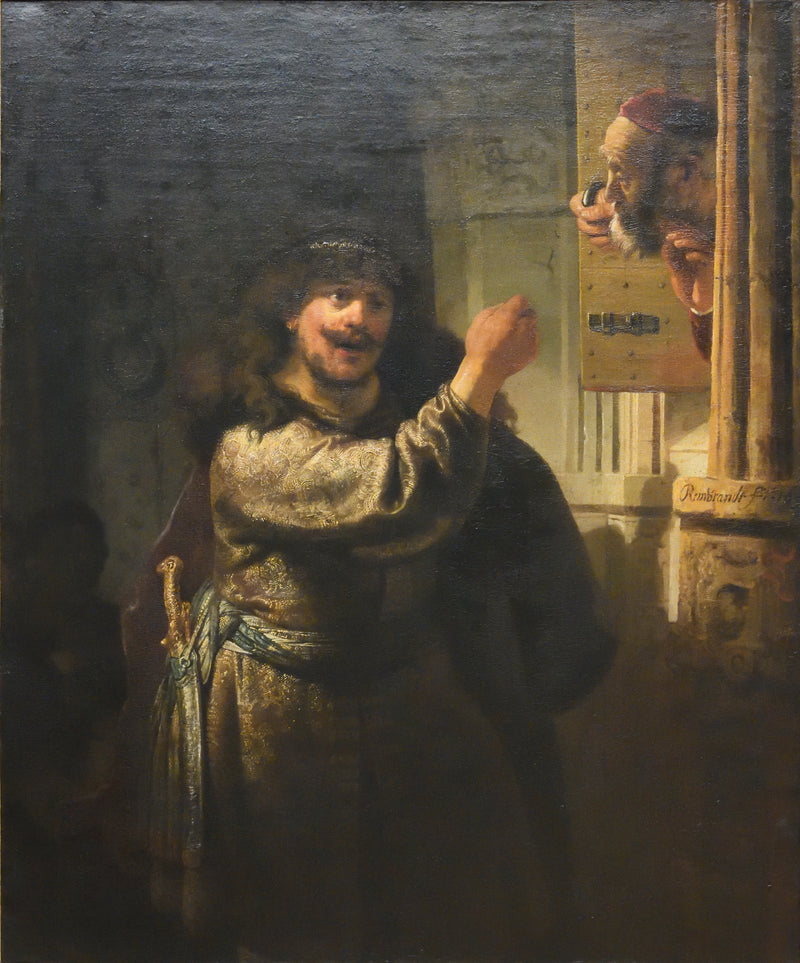 Samson truer sin svigerfar - Rembrandt