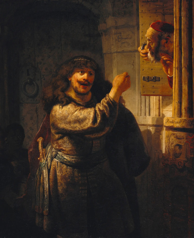Samson truer sin svigerfar - Rembrandt