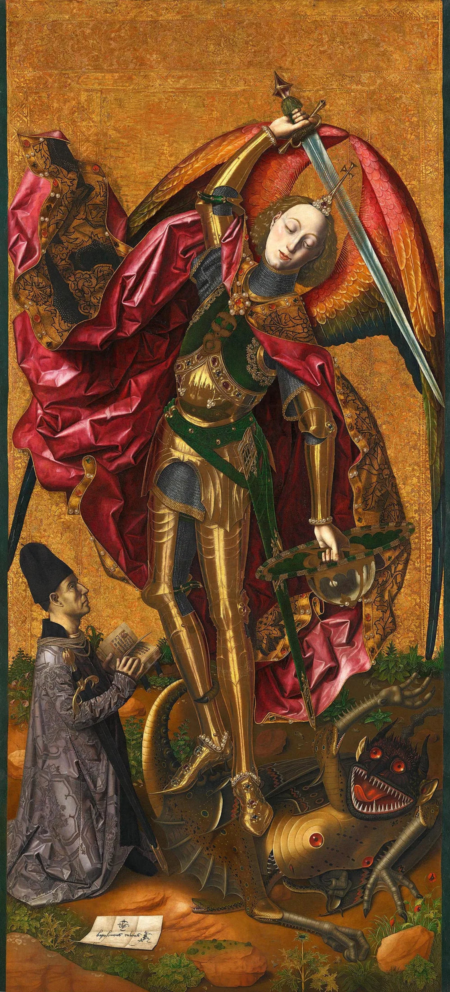 San Michele sejrer over dæmonen - Bartolomé Bermejo