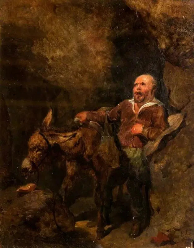 Sancho Panza og den Grisonante (uddrag fra « Don Quichotte » af Cervantès) - Edwin Henry Landseer
